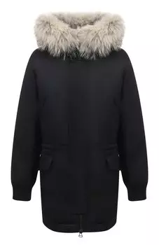 Парка с отделкой из меха койота Yves Salomon