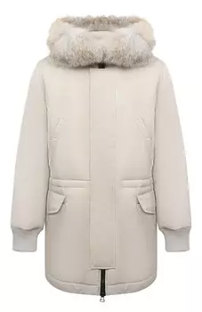 Парка с отделкой из меха койота Yves Salomon