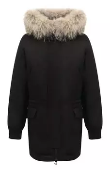 Парка с отделкой из меха койота Yves Salomon