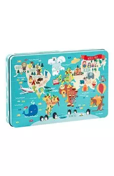 Пазл Карта мира в металлической коробке Apli kids