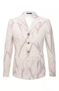 Пиджак из хлопка и льна Giorgio Armani