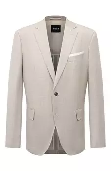 Пиджак из шерсти и хлопка BOSS