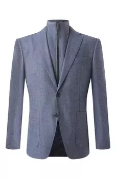 Пиджак из шерсти и хлопка BOSS