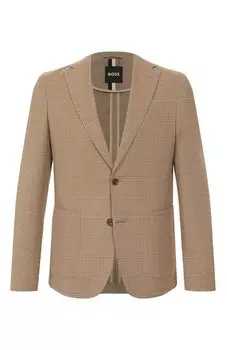 Пиджак из шерсти и хлопка BOSS