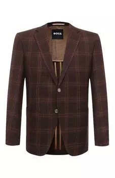 Пиджак из шерсти и шелка BOSS