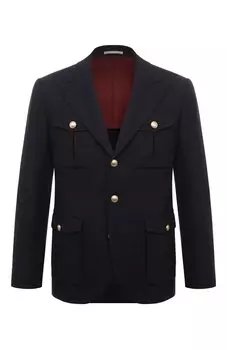 Пиджак из шерсти и шелка Brunello Cucinelli