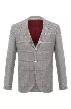 Пиджак из шерсти и шелка Brunello Cucinelli