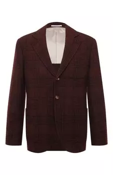 Пиджак из шерсти и шелка Brunello Cucinelli