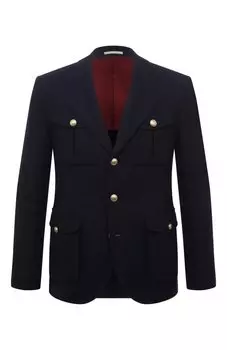 Пиджак из шерсти и шелка Brunello Cucinelli