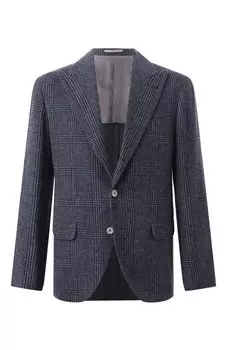 Пиджак из шерсти и шелка Brunello Cucinelli