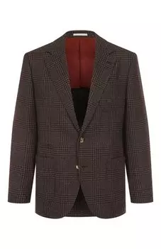Пиджак из шерсти и шелка Brunello Cucinelli