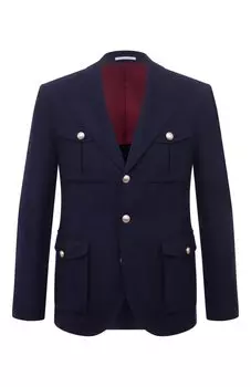 Пиджак из шерсти и шелка Brunello Cucinelli