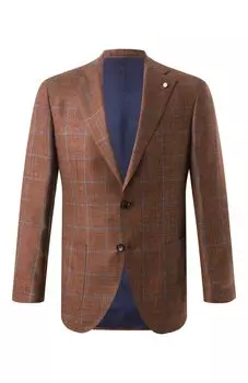 Пиджак из шерсти и шелка Luigi Bianchi