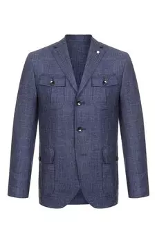 Пиджак из шерсти и шелка Luigi Bianchi