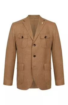 Пиджак из шерсти и шелка Luigi Bianchi