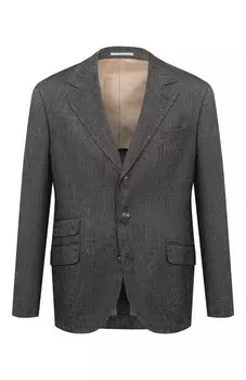 Пиджак изо льна и хлопка Brunello Cucinelli