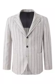 Пиджак изо льна и хлопка Brunello Cucinelli