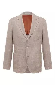 Пиджак изо льна и шерсти Brunello Cucinelli
