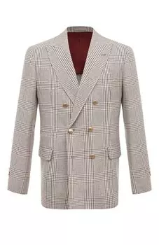 Пиджак изо льна и шерсти Brunello Cucinelli