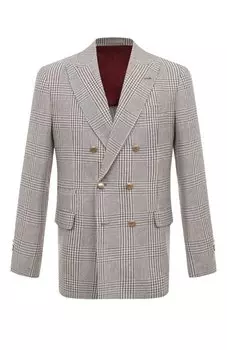 Пиджак изо льна и шерсти Brunello Cucinelli