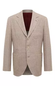 Пиджак изо льна и шерсти Brunello Cucinelli