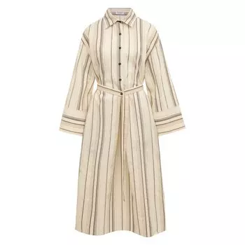 Платье из хлопка и льна Brunello Cucinelli