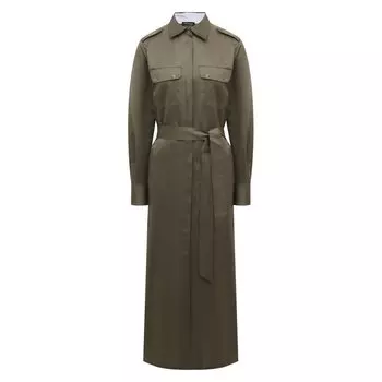 Платье из хлопка и льна Kiton