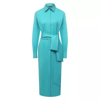 Платье из хлопка и льна Kiton