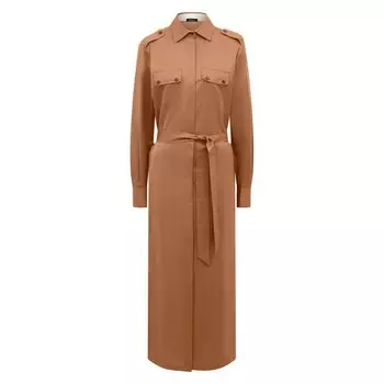 Платье из хлопка и льна Kiton