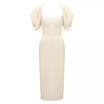 Платье из хлопка и льна Saloni