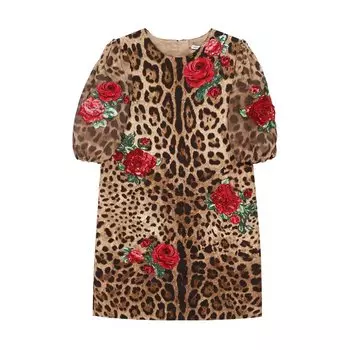 Платье из хлопка и шелка Dolce &amp; Gabbana