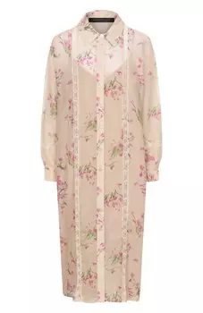 Платье из хлопка и шелка Marina Rinaldi