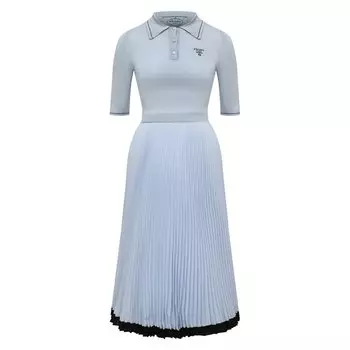 Платье из хлопка и шелка Prada