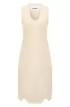 Платье из хлопка и шерсти Jil Sander