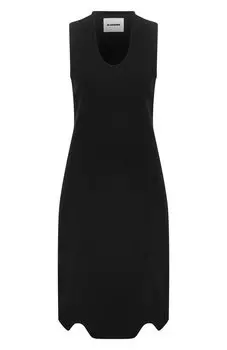 Платье из хлопка и шерсти Jil Sander