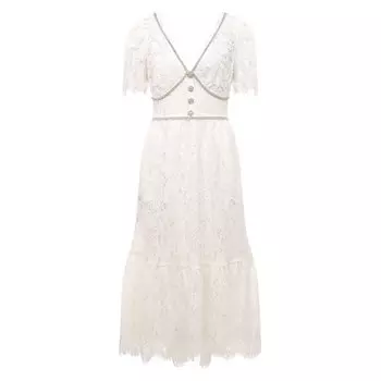 Платье из хлопка и вискозы self-portrait