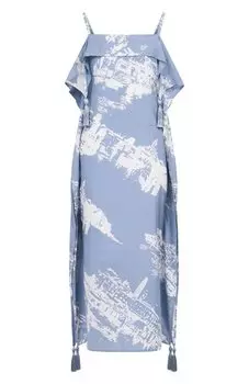 Платье из шелка и хлопка Bottega Veneta