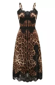 Платье из шелка и хлопка Dolce & Gabbana