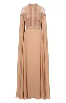 Платье из шелка и хлопка Elie Saab