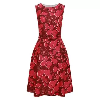 Платье из шелка и хлопка Oscar de la Renta