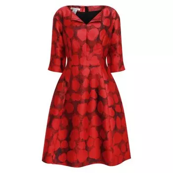 Платье из шелка и хлопка Oscar de la Renta