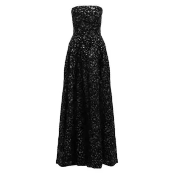 Платье из шелка и хлопка Oscar de la Renta