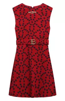 Платье из шелка и вискозы Balmain