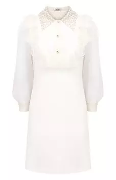 Платье из шелка и вискозы Miu Miu