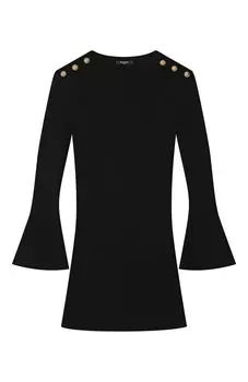 Платье из шерсти и хлопка Balmain
