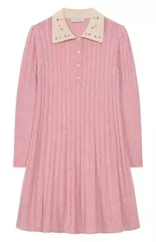 Платье из шерсти и хлопка Monnalisa