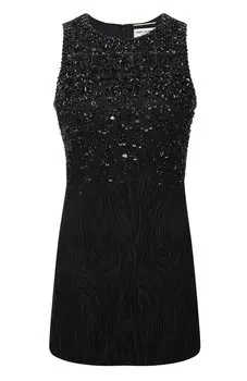 Платье из шерсти и шелка Saint Laurent