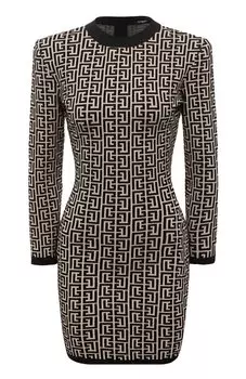 Платье из шерсти и вискозы Balmain
