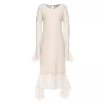 Платье из смеси шелка и хлопка Lanvin