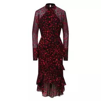 Платье из смеси шелка и вискозы Saloni